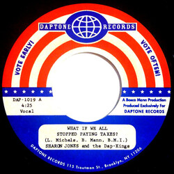 Sharon Jones & The Dap-Kings What If We All Stopped Paying Taxes? Vinyl 7" USED
