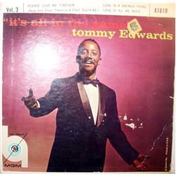 Tommy Edwards It's All In The Game - Vol. 3 USED VINYL 7INCH 45 RPM EP