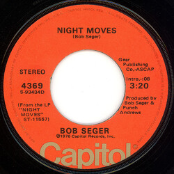 Bob Seger Night Moves VINYL 7" USED