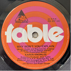 Karen Knowles Why Won't You Explain USED VINYL 7INCH 45 RPM SINGLE