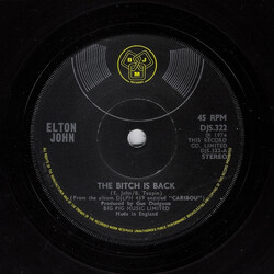 Elton John The Bitch Is Back USED VINYL 7INCH 45 RPM SINGLE
