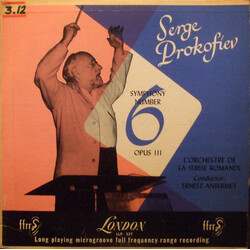 L'Orchestre De La Suisse Romande / Ernest Ansermet / Sergei Prokofiev Symphony Number 6, Opus 111 Vinyl LP USED