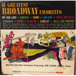Milton DeLugg And His Orchestra / Jon Costa 51 Greatest Broadway Favorites Vinyl LP USED