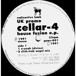 Cellar-4 House Fusion E.P. USED VINYL 12INCH 33 S RPM PROMO EP
