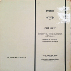 André Jolivet / Jeanne Loriod / Lily Laskine / Orchestre Philharmonique De Radio France Concerto For Ondes Martenot, Concerto For Harp Vinyl LP USED