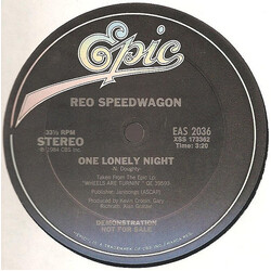 REO Speedwagon One Lonely Night Vinyl 12" USED