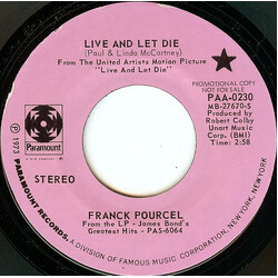 Franck Pourcel Live And Let Die USED VINYL 7INCH 45 RPM PROMO STYRENE STEREO