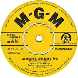 Connie Francis Everybody's Somebody's Fool USED VINYL 7INCH 45 RPM SINGLE