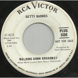 Betty Barnes (2) Walking Down Broadway USED VINYL 7INCH 45 RPM SINGLE PROMO