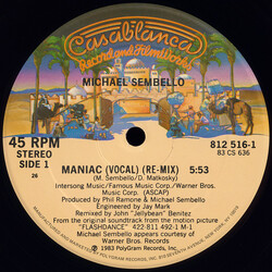 Michael Sembello Maniac USED VINYL 12INCH 45 RPM