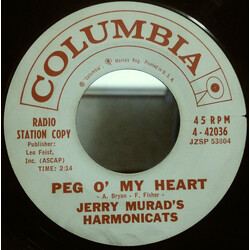 Jerry Murad's Harmonicats Peg O' My Heart / Song Of India USED VINYL 7INCH 45 RPM PROMO
