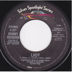 Kenny Rogers Lady / Love Or Something Like It Vinyl 7" USED