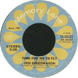 REO Speedwagon Time For Me To Fly / Keep On Loving You Vinyl 7" USED