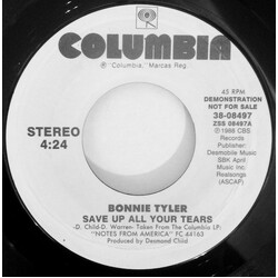 Bonnie Tyler Save Up All Your Tears USED VINYL 7INCH 45 RPM PROMO STYRENE STEREO