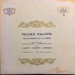 Niccolò Paganini / Franco Gulli / Luciano Rosada / Orchestra Dell'Angelicum Di Milano Violin Concerto No. 5 in A Minor Vinyl LP USED