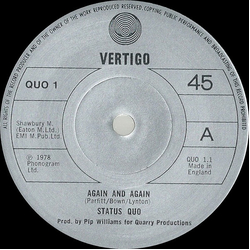 Status Quo Again And Again Vinyl 7" USED