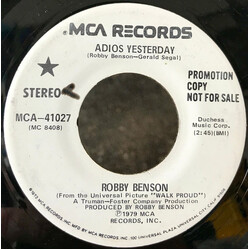 Robby Benson Adios Yesterday USED VINYL 7INCH 45 RPM PROMO STEREO