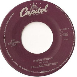 Paul McCartney C'mon People USED VINYL 7INCH 45 RPM JUKEBOX