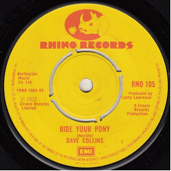Dave Collins (3) Ride Your Pony USED VINYL 7INCH 45 RPM SINGLE