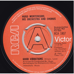 Hugo Montenegro, His Orchestra And Chorus Good Vibrations / Tony's Theme Vinyl 7" USED