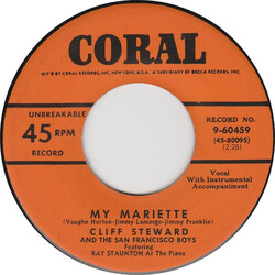 Cliff Steward And The San Francisco Boys / Ray Staunton My Mariette / You Better Stop Tellin' Lies About Me USED VINYL 7INCH 45 RPM SINGLE