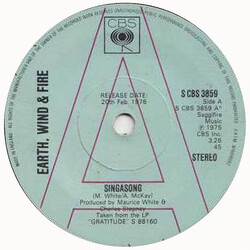 Earth, Wind & Fire Singasong USED VINYL 7INCH 45 RPM PROMO