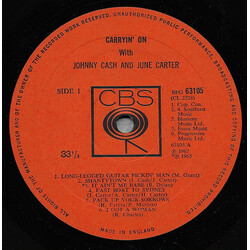 Johnny Cash & June Carter Cash Carryin' On With Vinyl LP USED
