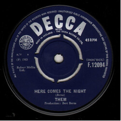 Them (3) Here Comes The Night USED VINYL 7INCH SINGLE 45 RPM