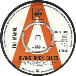Taj Mahal Diving Duck Blues USED VINYL 7INCH PROMO