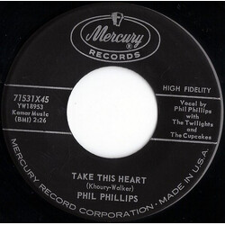 Phil Phillips With The Twilights Take This Heart / Verdie Mae USED VINYL 7INCH 45 RPM