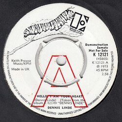 Dennis Linde Hello, I Am Your Heart USED VINYL 7INCH SINGLE PROMO