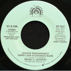 Frank X. Loconto Ronnie Reaganomics Supply-Side Economics Blues USED VINYL 7INCH 45 RPM PROMO