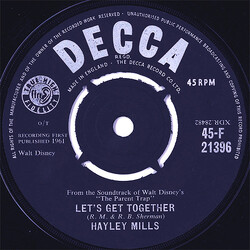 Hayley Mills Let's Get Together USED VINYL 7INCH 45 RPM SINGLE