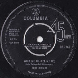 Cliff Richard Wind Me Up (Let Me Go) USED VINYL 7INCH 45 RPM SINGLE
