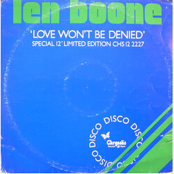 Len Boone Love Won't Be Denied USED VINYL 12INCH 45 RPM LIMITED EDITION