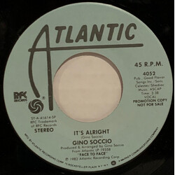 Gino Soccio It's Alright USED VINYL 7INCH 45 RPM PROMO STEREO MONO