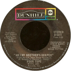 Four Tops I Just Can't Get You Out Of My Mind / Am I My Brother's Keeper USED VINYL 7INCH 45 RPM SINGLE