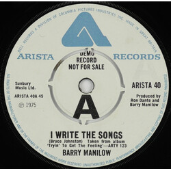 Barry Manilow I Write The Songs USED VINYL 7INCH 45 RPM SINGLE PROMO
