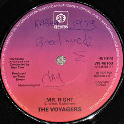 The Voyagers (3) Mr. Right USED VINYL 7INCH 45 RPM