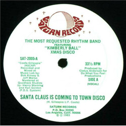 Most Requested Rhythm Band / Kimberly Ball Santa Claus Is Coming To Town Disco USED VINYL 12INCH 33 S RPM