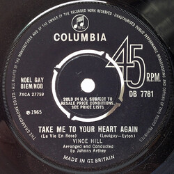 Vince Hill Take Me To Your Heart Again USED VINYL 7INCH 45 RPM SINGLE