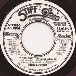 Lene Lovich It's You, Only You (Mein Schmerz) Vinyl 7" USED