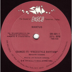 Mantus (Dance It) Freestyle Rhythm USED VINYL 12INCH 33 S RPM