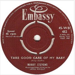 Bobby Stevens / Gordon Peters Quartet Take Good Care Of My Baby / Take Five Vinyl 7" USED