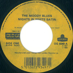 The Moody Blues Nights In White Satin Vinyl 7" USED
