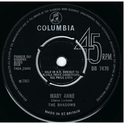 The Shadows Mary Anne USED VINYL 7INCH SINGLE 45 RPM