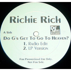 Richie Rich (2) Do G's Get To Go To Heaven? USED VINYL 12INCH PROMO