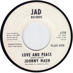 Johnny Nash Love And Peace USED VINYL 7INCH 45 RPM PROMO