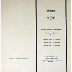 Georg Philipp Telemann The Parisian Quartets: Volume 1 Vinyl LP USED