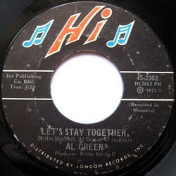 Al Green Let's Stay Together / Tomorrow's Dream USED VINYL 7INCH 45 RPM SINGLE STYRENE